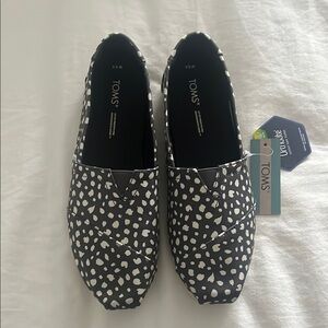 Toms Alpargata "forged iron tiny cheetah print" Polka Dot Flats